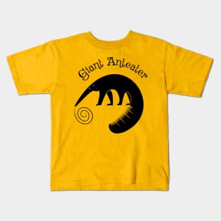 Black Giant Anteater Kids T-Shirt